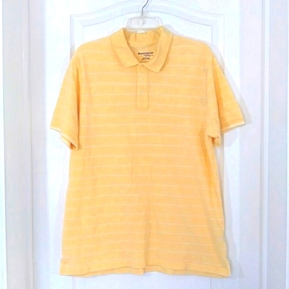 Madison Clothing Co Mens Large Yellow Polo Shirt - Picture 5 of 5